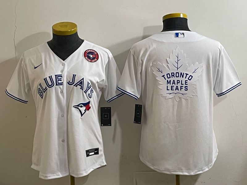Women 2025 Nike Toronto Blue Jays Blank White Game MLB Jersey 05->women mlb jersey->Women Jersey
